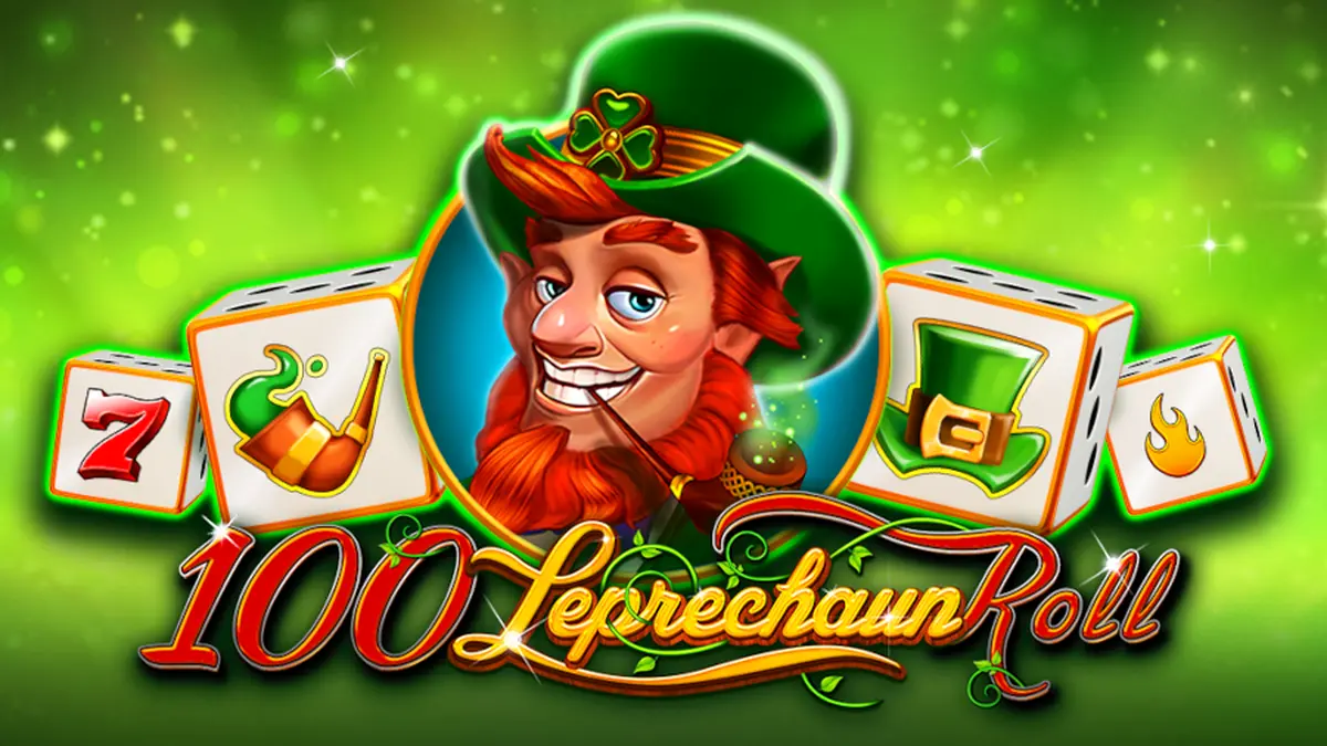 Ang makulay at masiglang interface ng 100 Leprechaun Roll slot game.